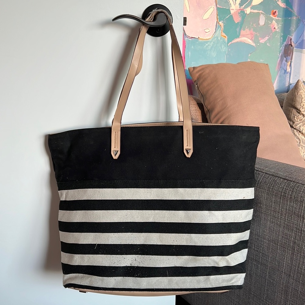 Stella & Dot Black and Cream colored Hudson Tote
